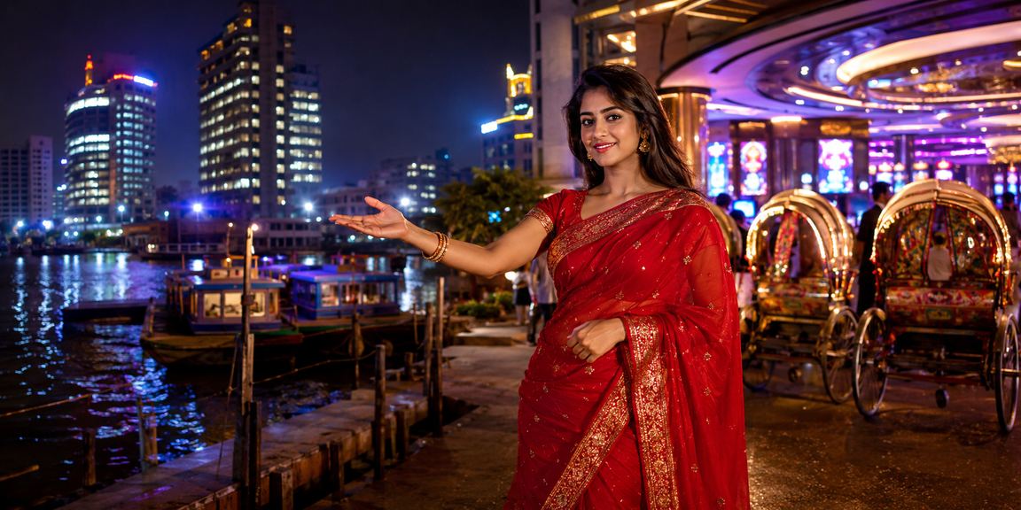 ঢাকায় bd999 এন্টারটেইনমেন্ট ক্যাসিনোতে বেটিং করছেন একজন নারী